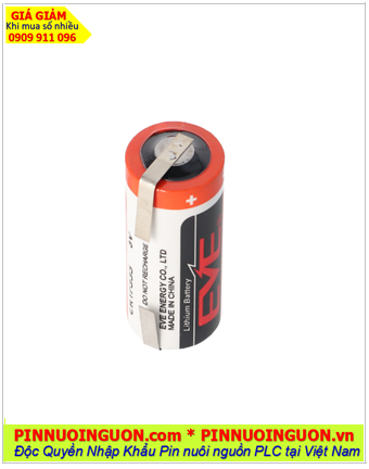 EVE CR17335 (chân thép 2 chấu hàn); Pin nuôi nguồn EVE CR17335 lithium 3v 2/3A 1500mAh chính hãng